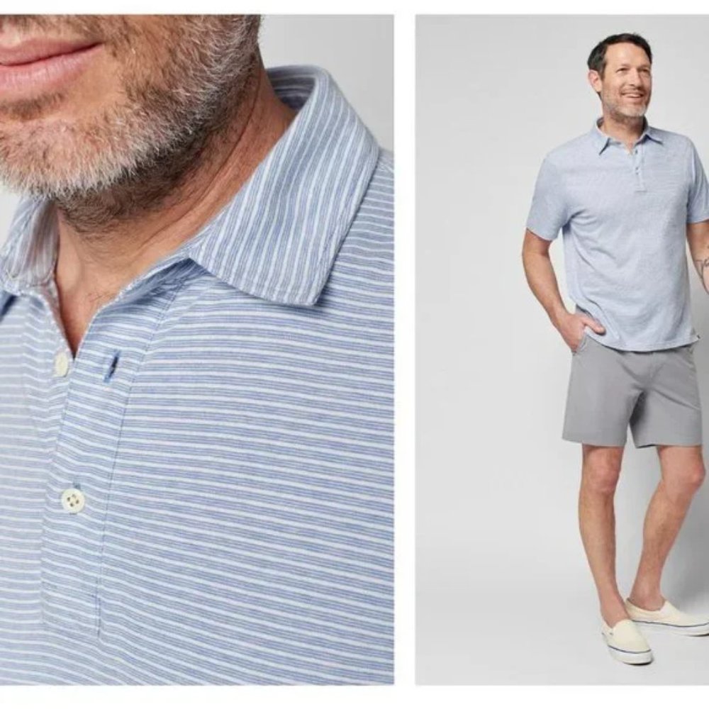 Men's Faherty Cloud Stripe Cotton & Modal Polo